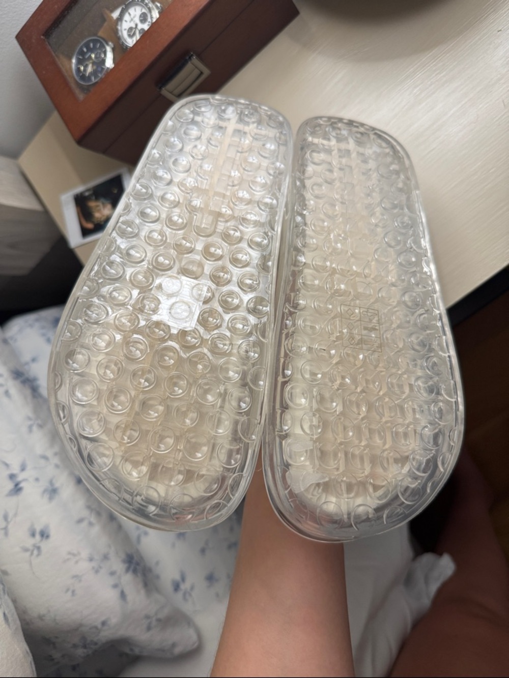 Dolce Vita Clear Jelly Slide Sandals — White Insole - Picture 4 of 5